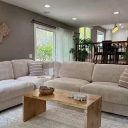 New 127x127 Corduroy Sectional  Couch / Free Delivery 