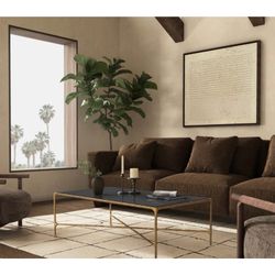 New Coffee Table Iron Base Marble Top $1199 Retail “open box” Joss & Main Delivery Available