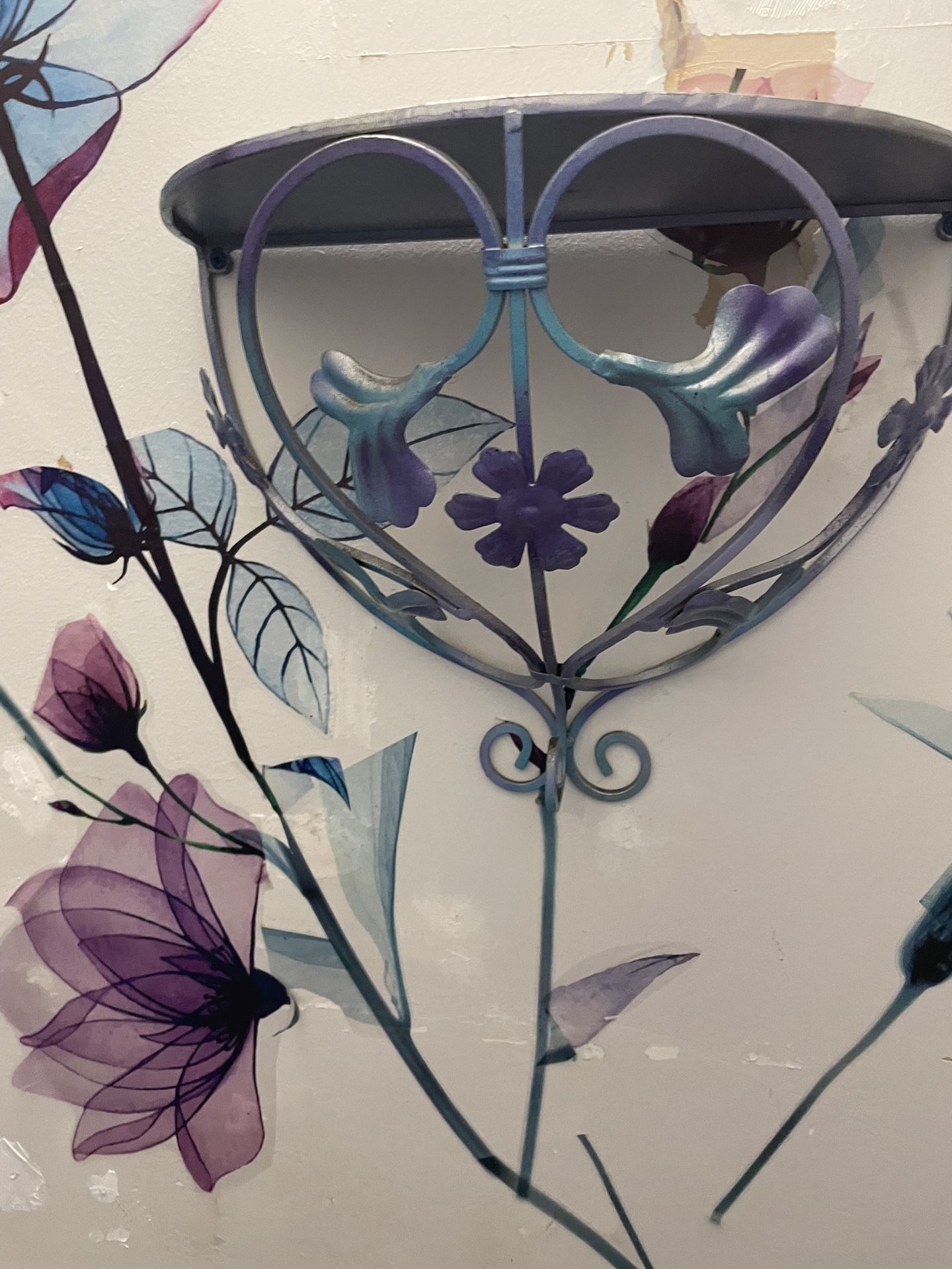  1 Large Metal Floral Shelf