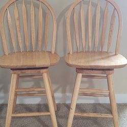 Swivel Wooden Chairs(2)