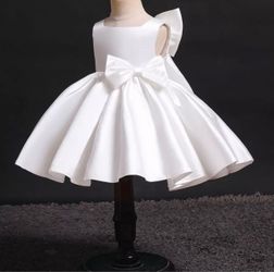 Gorgeous White Satin 1st Birthday / Princess Dresses (2 Available for Twins!)