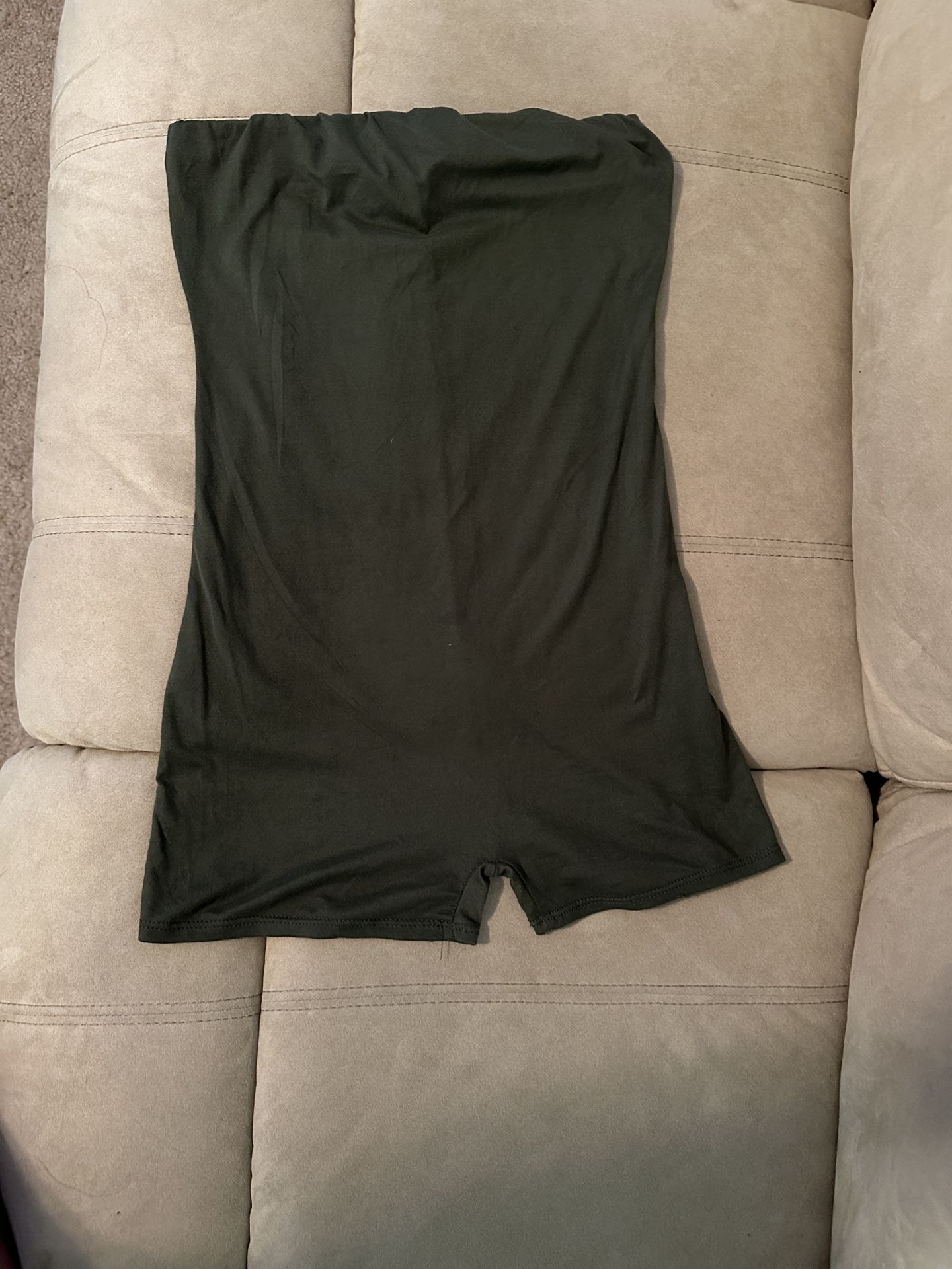 Army Green Strapless Romper