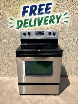 Whirlpool Stainless Steel Glass Top Electric Range - Works Great
