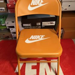 Customized Orange Nike Chair For A Sneaker Room, Personal Use Or Store Display