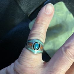 Ring, with inlaid stones. Purchased In New Mexico 1984