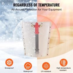 VEVOR Fiber Cotton Well Head Pump Cover, 24''W x 24''H, Pipe Insulation Cover Sprinkler Cover for Outside Backflow Valve Cover, 600D PVC Oxford Polyes