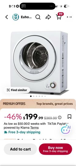 2.5 cu portable dryer new