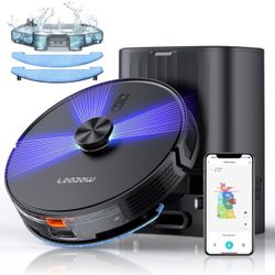3-in-1 Robot Vacuum and Mop Combo, Self Emptying Station for 60 Days, Robotic Vacuum Cleaner with LiDAR Navigation & Max Strong 4500Pa Suction, WiFi/A