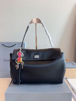 RODEO Black Leather Hobo Shoulder Bag Handbag 