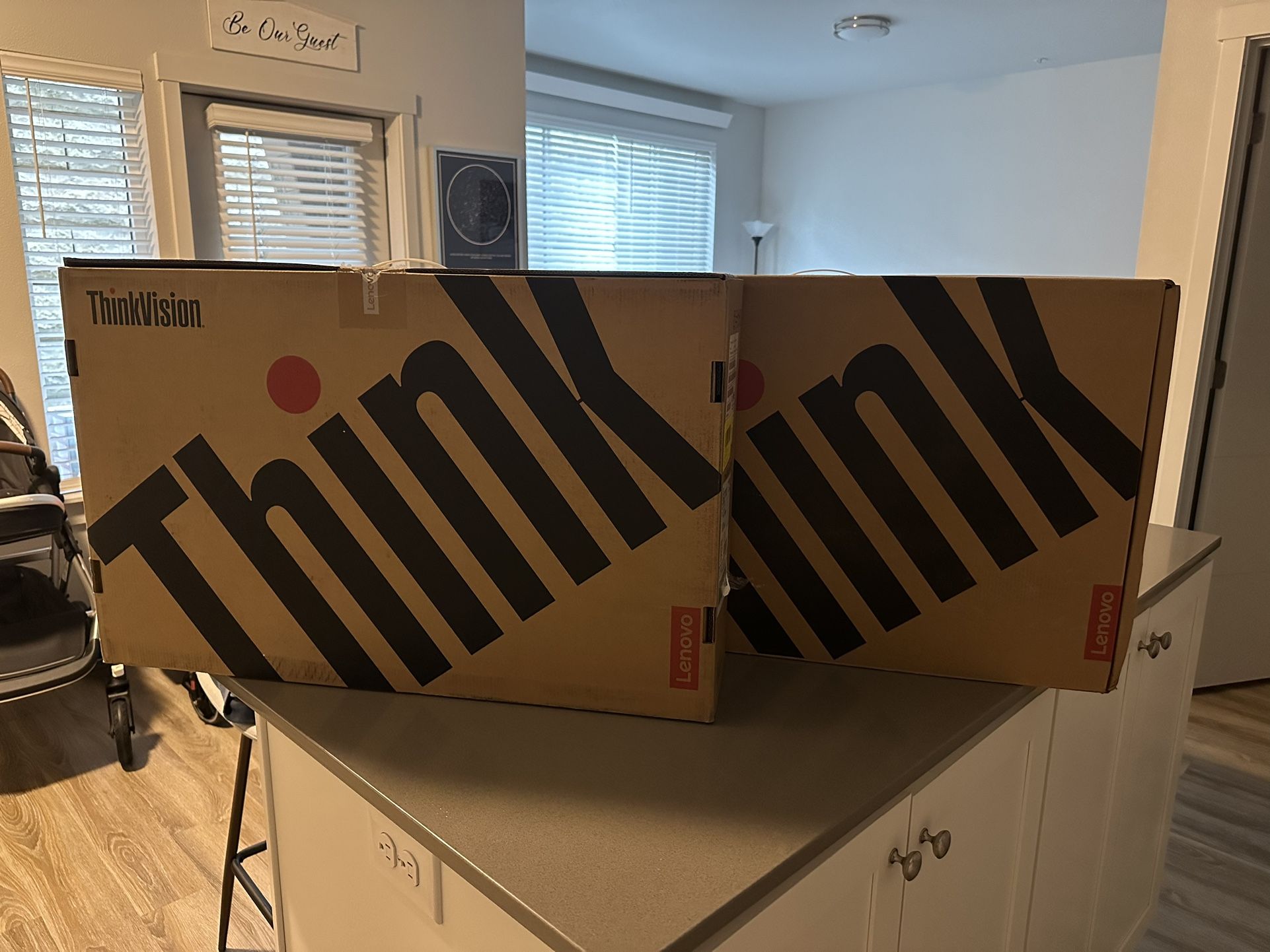 $199 - 2 New Lenovo ThinkVision monitors 27"