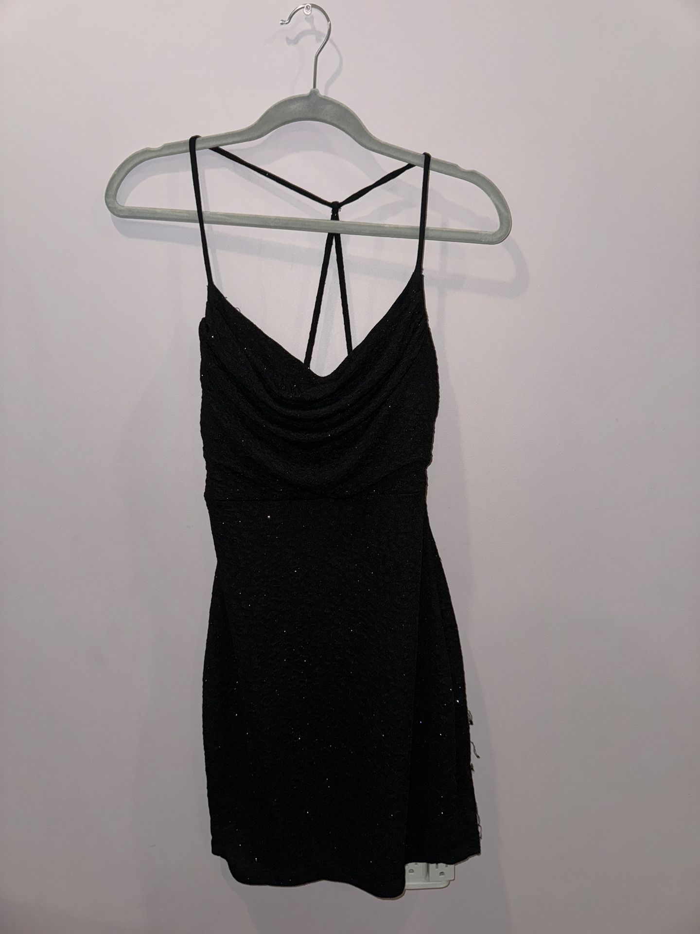 Women’s Large Black Sparkle Bodycon Mini Dress