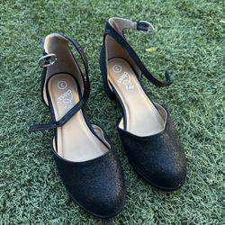 Art Class girls Black sparkly low heel shoes size 3