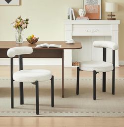 Boucle Dining Chairs Set of 2