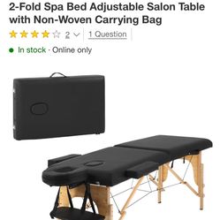 BestMassage Portable Massage Table 2-Fold Spa Bed Adjustable Salon Table with Non-Woven Carrying Bag