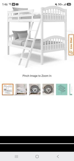 Storkcraft Long Horn Twin-Over-Twin Bunk Bed (White)- GREENGUARD Gold Certified