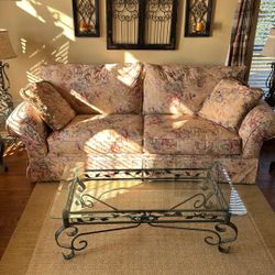 Floral Skirted Sofa