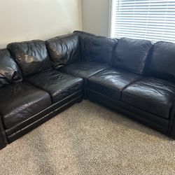 Handcrafted A.H Davenport company Leather sectional + Other Items