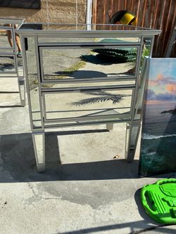 Mirror bedside table end table