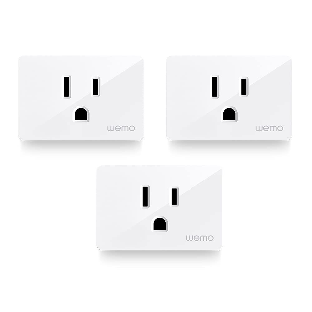 Wemo Home Automation Smart Plug (Alexa, Google Assistant, Apple HomeKit) - Pack of 3
