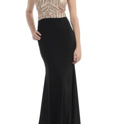 Lenovia - 5146 Geometric Sequined Halter Sheath Dress