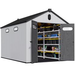 8 ft. W x 12 ft. D Plastic Storage Shed with Floor