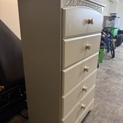 Dresser of drawers ivory off white tall 5 drawer wood and heavy duty solid mdf