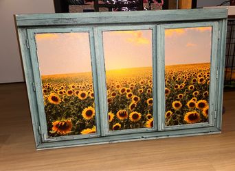 Window view of Sunflower Field 🌻  canva portrait