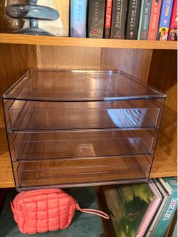 Acrylic 3 drawers desk organizer