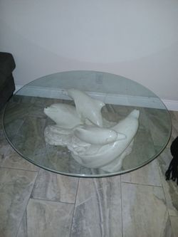 Dolphin glass table