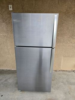 🥶3MONTHS WARRANTY 30X30X66 WHIRLPOOL FRIDGE 18CUFT SILVER