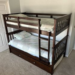 Twin over Twin Bunk Beds with Twin Trundle