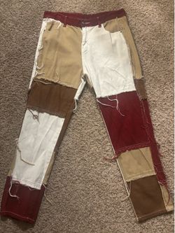 Brand New Patchwork Color Block Jeans – Size 34