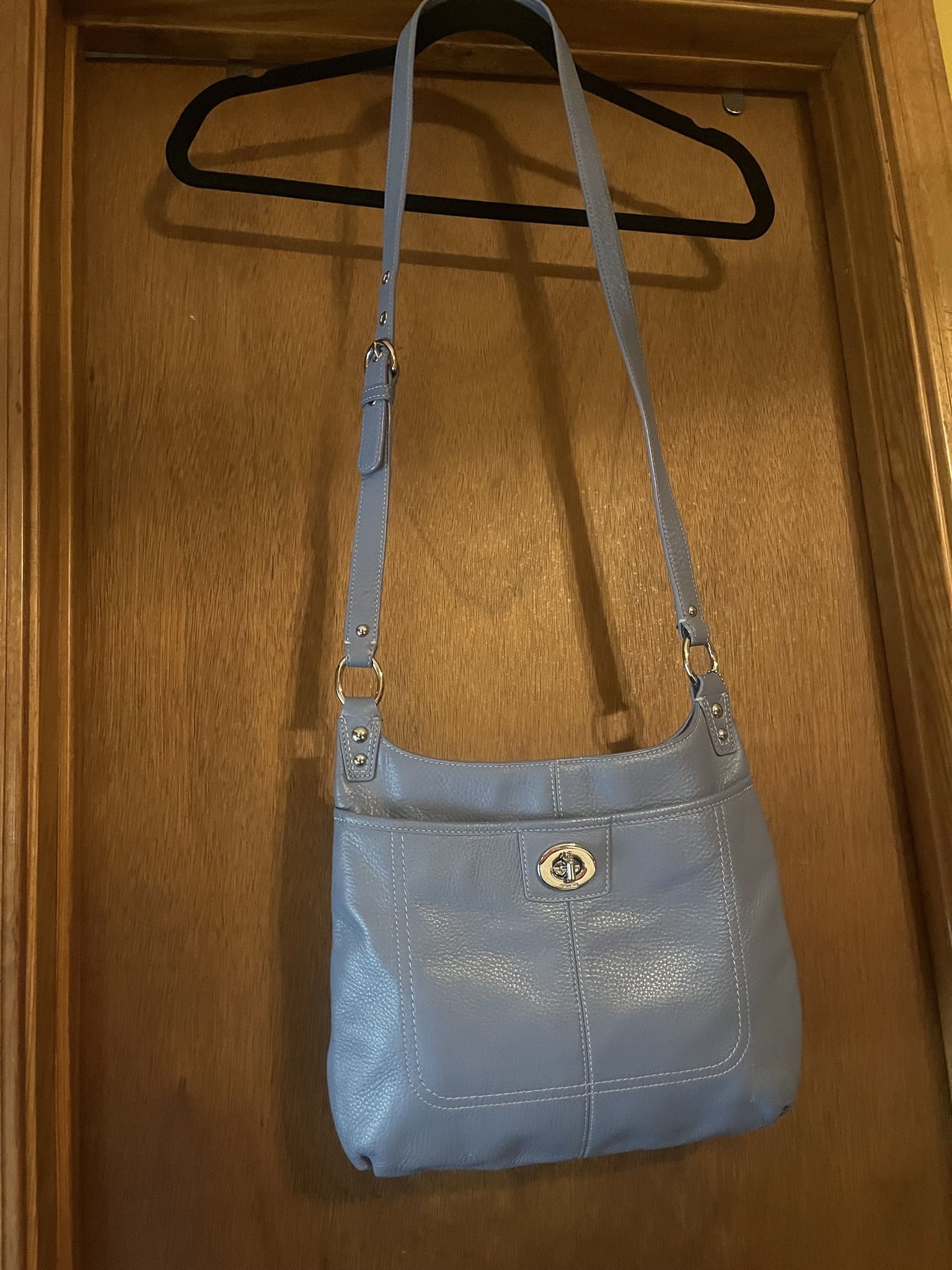 Coach Penelope Pebble Leather Cornflower Blue Crossbody  Bag D1263-F19265