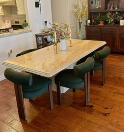 Italian Travertine Dining Table – Solid Stone – HEAVY – Table Only