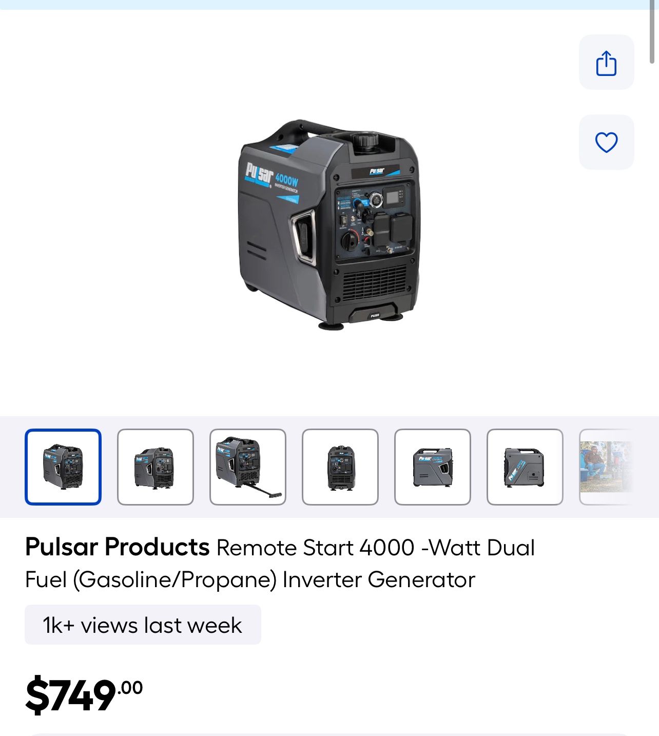 Pulsar Products Remote Start 4000 -Watt Dual Fuel (Gasoline/Propane) Inverter Generator| Model #GX400BRN