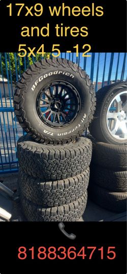 17x9 Wheels and BFGoodrich All-Terrain Tires 5x4.5 -12