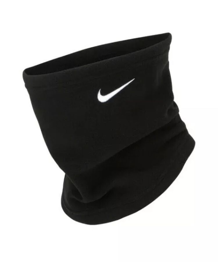 NIKE Fleece Neck Warmer Black White Run Running Face Mask Scarf Gaiter