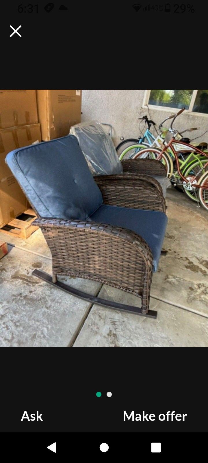 Patio Rocking Chairs Outdoor Rocking Chairs Patio Chairs Patio Chair Set Sillas Mesadoras 🆕🚎🚛🚚