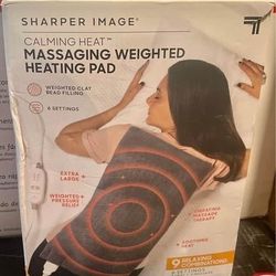 Calming Heat Massaging Weighted Heating Pad by Sharper Image- Weighted Electric Heating Pad 