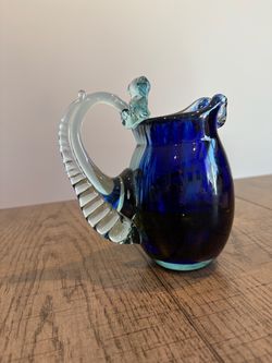 Art Glass Hand-Blown Pitcher