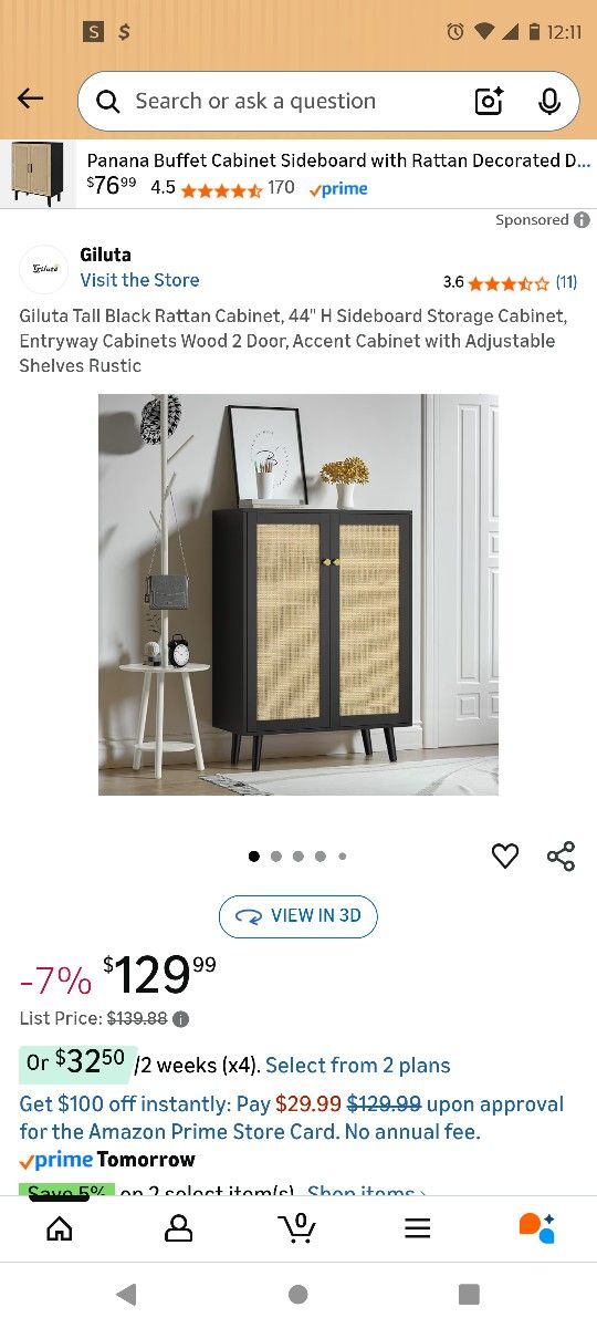 Rattan Black Cabinet *NEW*