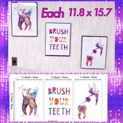 Dental Art Watercolor Canvas Paintings Framed 
