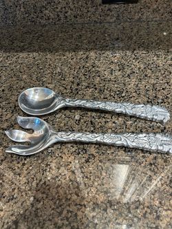 Pewter salad serving pieces
