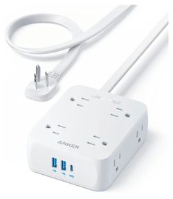 Anker 341 USB Power Strip White+Clear 4