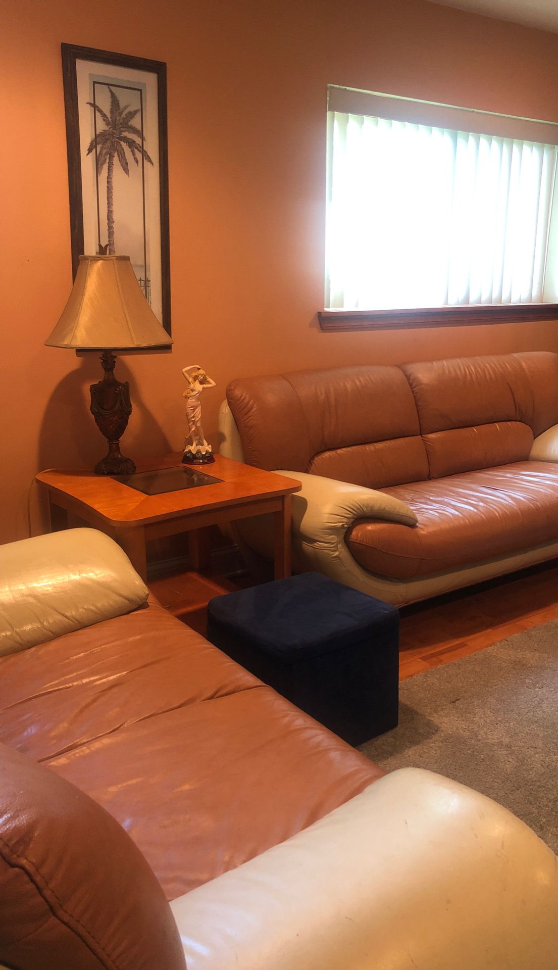 Real leather sofa and loveseat with delivery