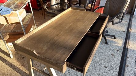 Wood Writing Desk with Drawers