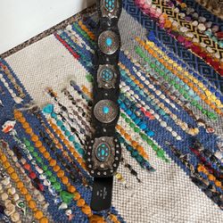 Black Leather And Turquoise Belt (Like New)