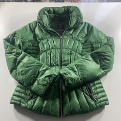 Vintage Guess Women’s Green Puffer Jacket Size Small