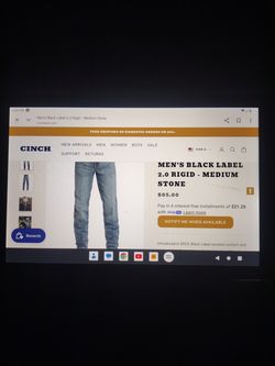 Black label 2.0 cinche up stone washed jeans