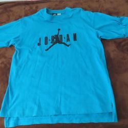 vintage 80s 90s nike air jordan embroidered heavyweight tshirt L blue
